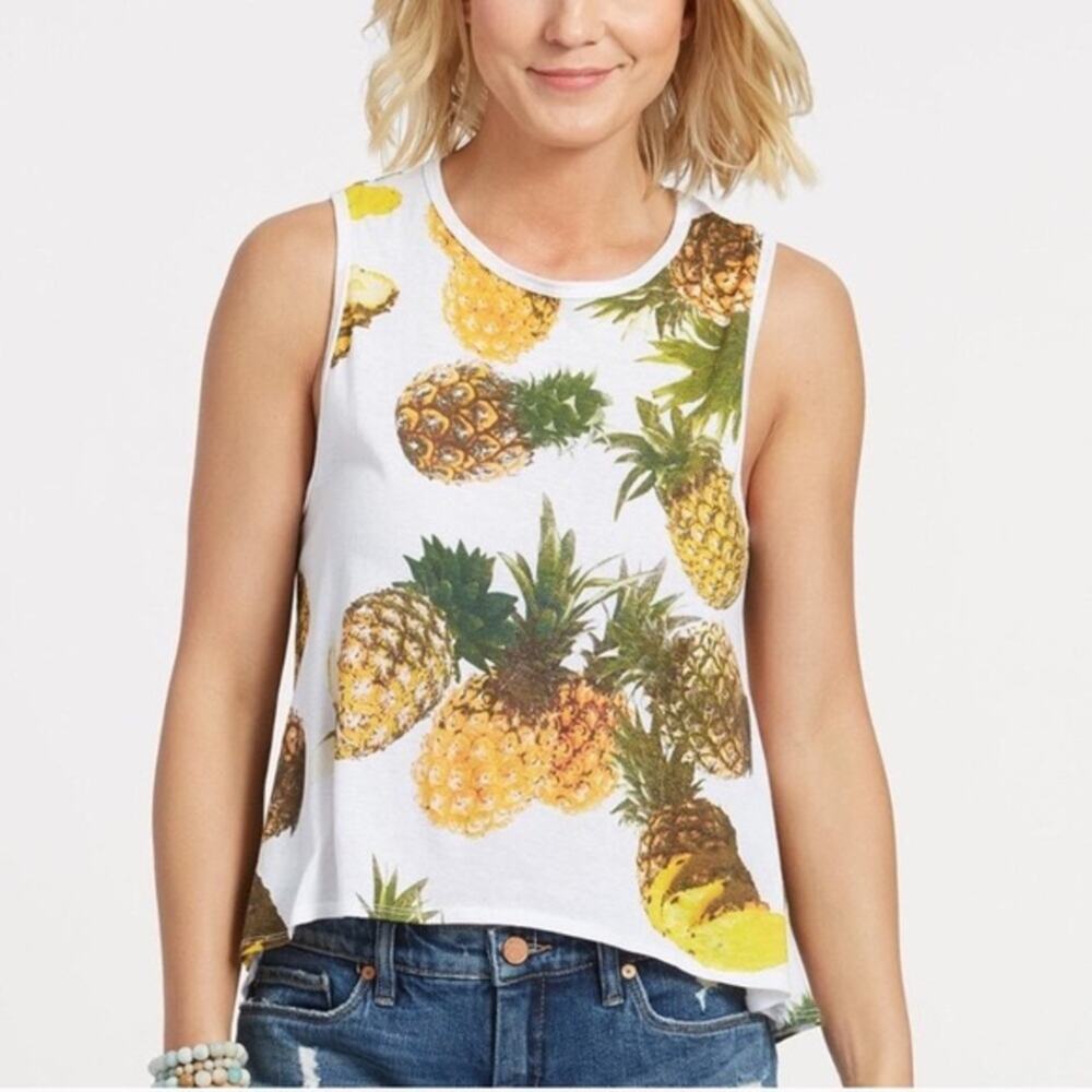 Chaser Pineapple Print Sleeveless Top